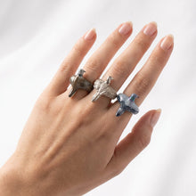 Cargar imagen en el visor de la galería, Alas de luz flotante (En stock), anillo de plata de ley 925 de Gū Gū Gù